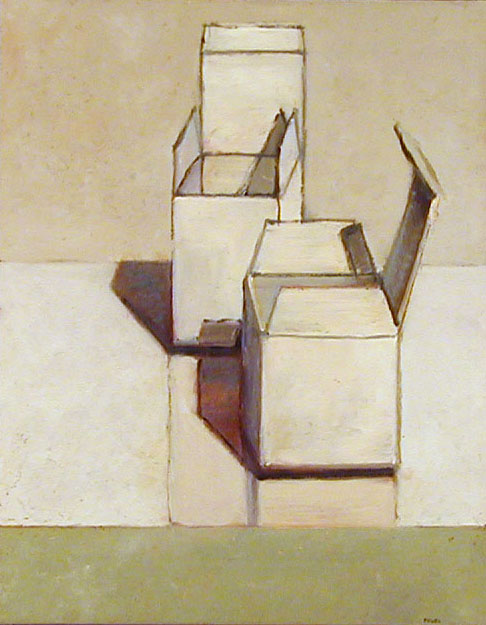 painting of boxes: realism