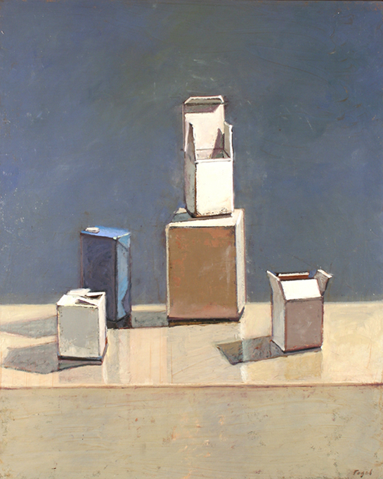 painting of boxes: realism