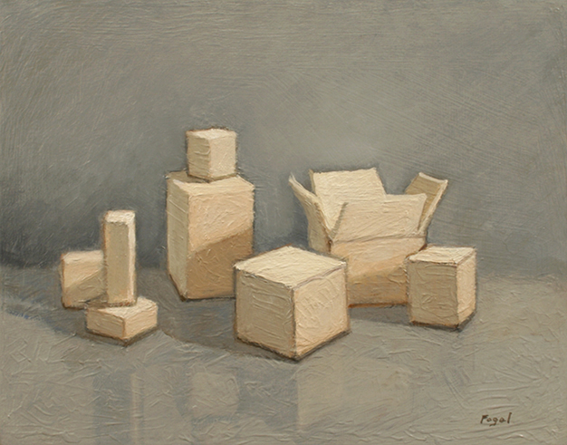 painting of boxes: realism