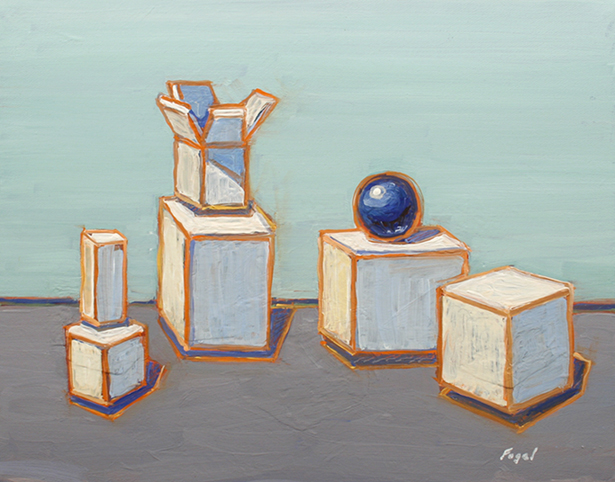 painting of boxes: realism